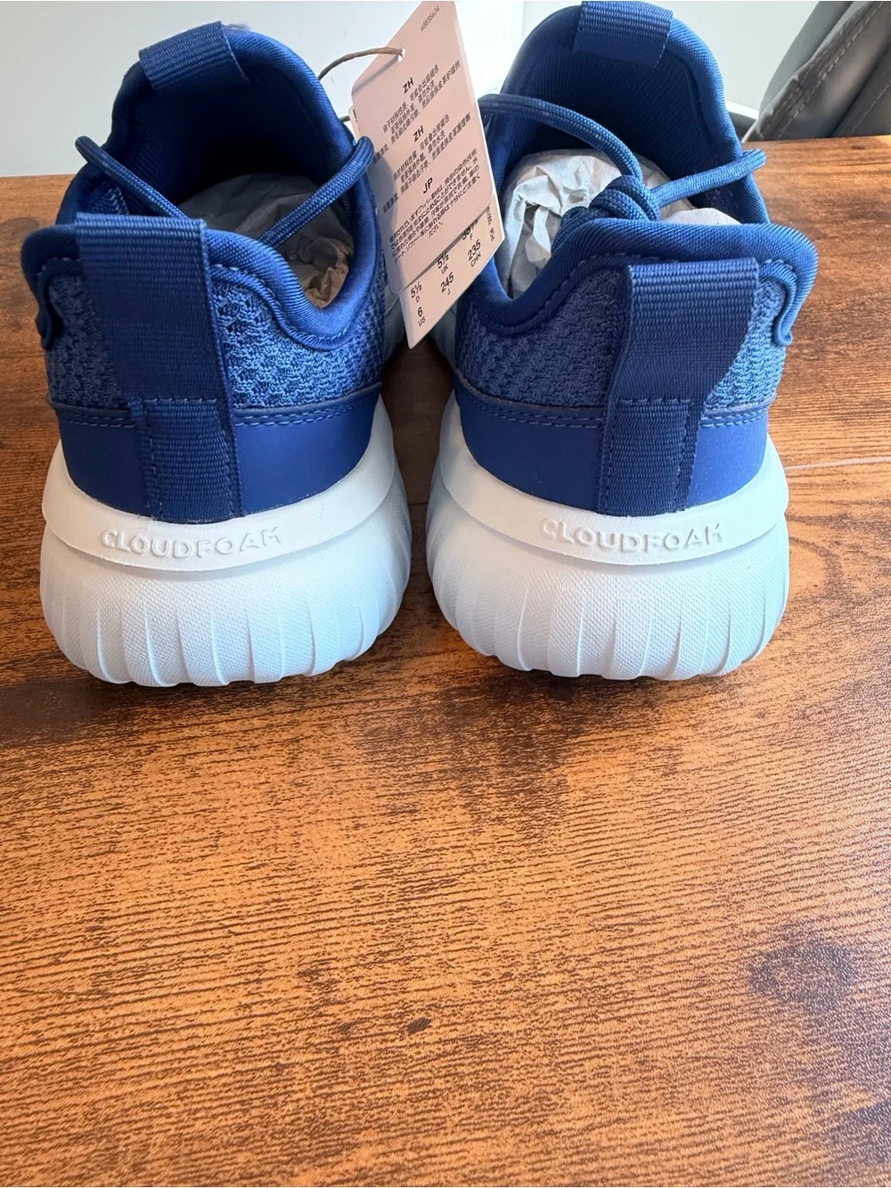 adidas Kids Navy and Light Blue Trainers - Slip-On Lace Design